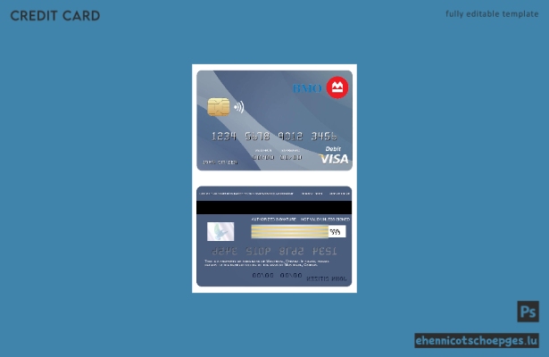 Beispielvorschau der kanadischen Montreal Bank Visa-Karte